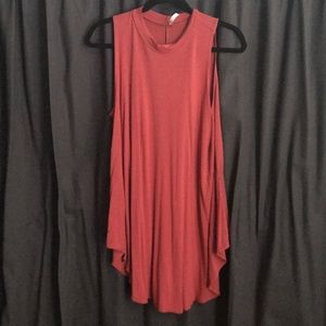 Burnt orange sleeveless tunic